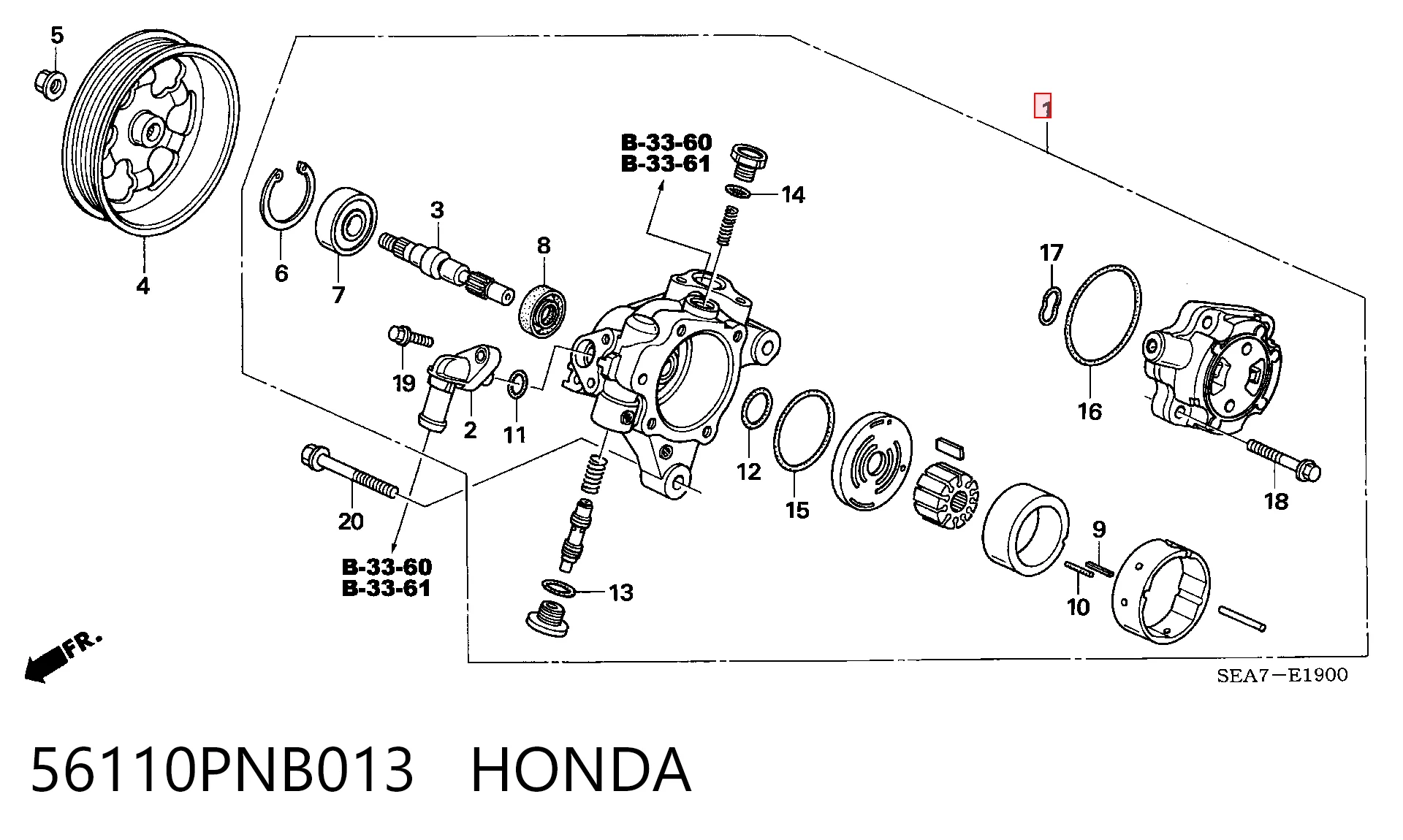 56110PNB013 Honda ГУР руля
