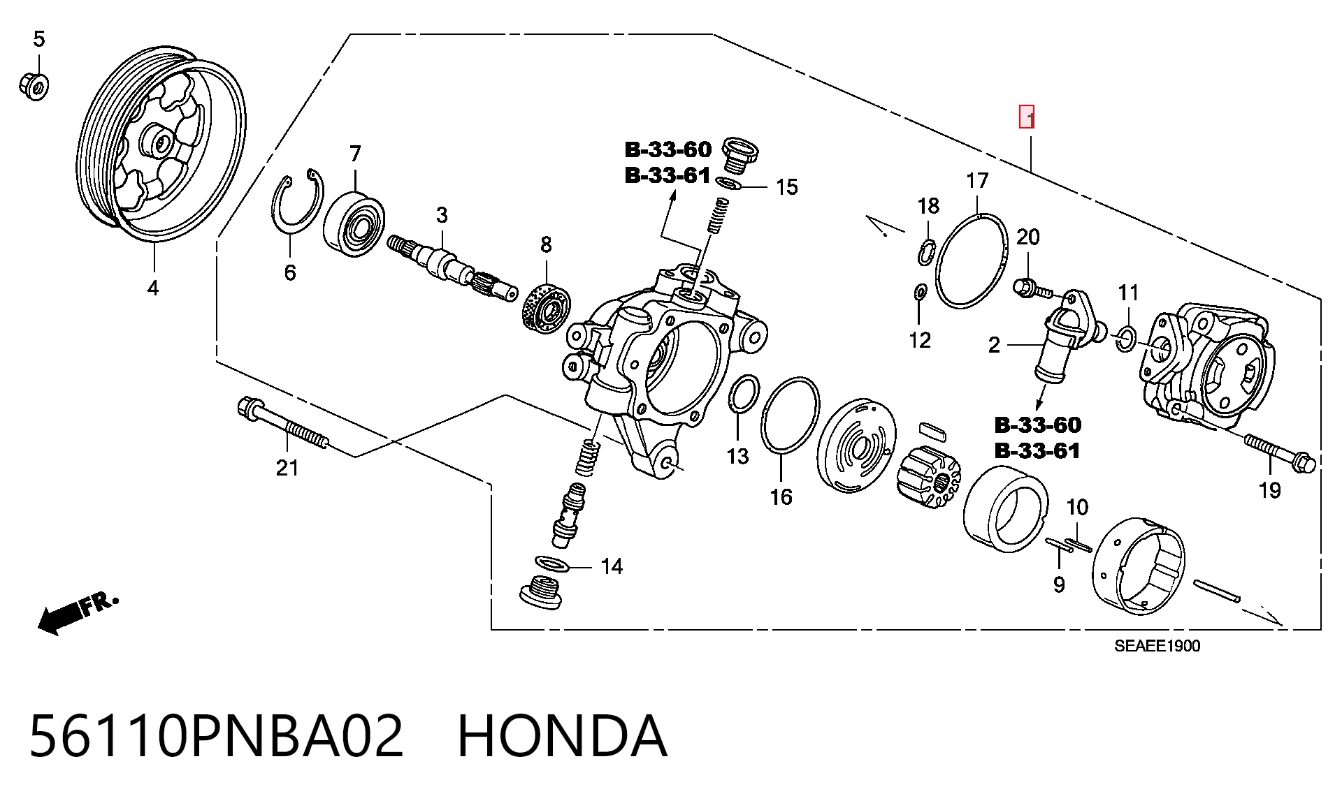 56110PNBA02 Honda ГУР руля