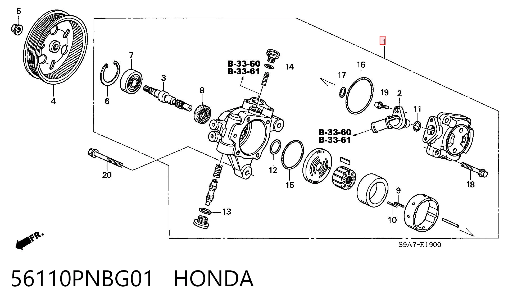56110PNBG01 Honda ГУР руля