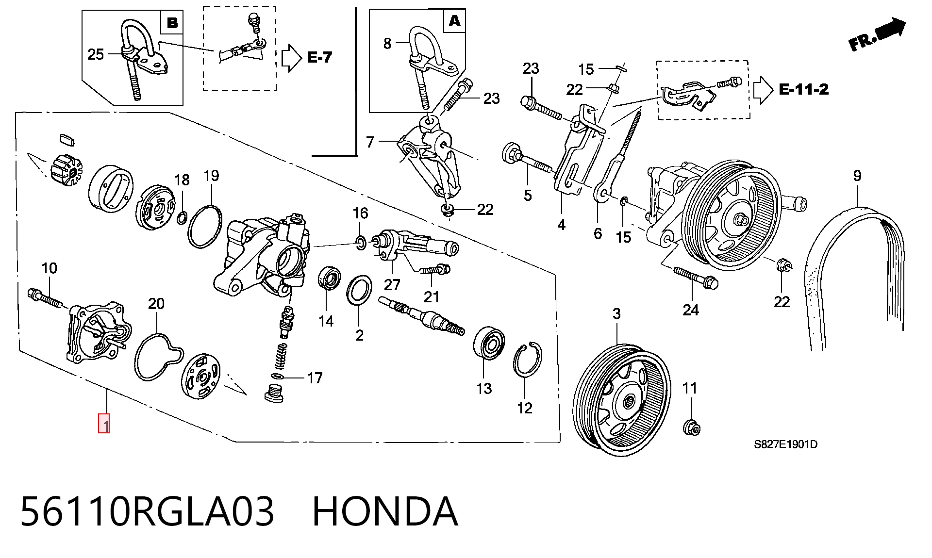 56110RGLA03 Honda ГУР руля