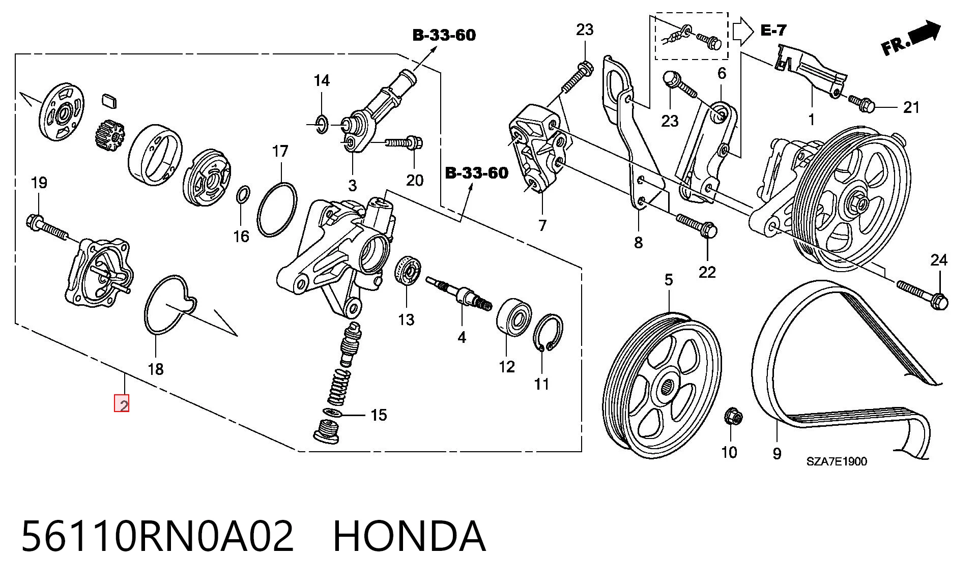 ГУР руля на Honda Pilot II 
