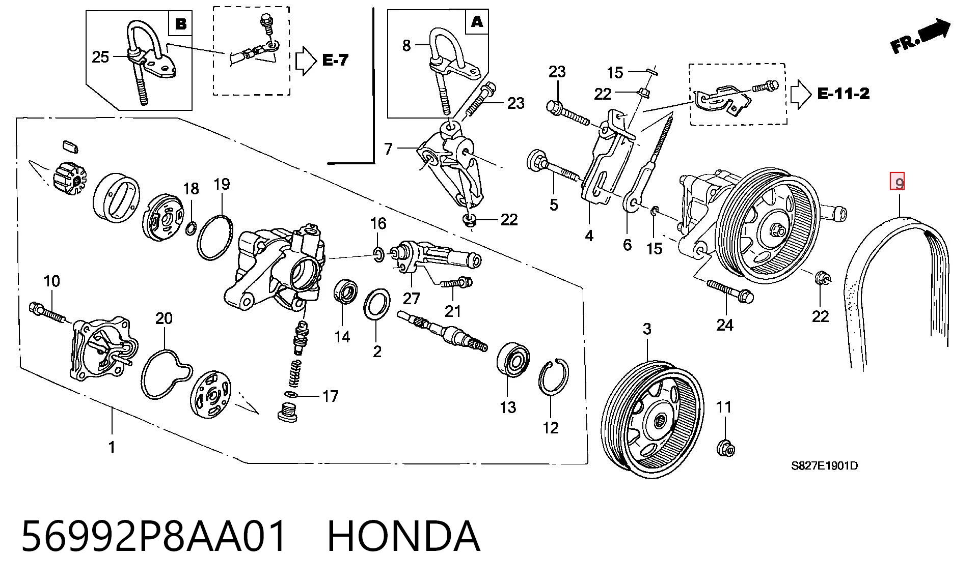 56992P8AA01 Honda Поликлиновый ремень