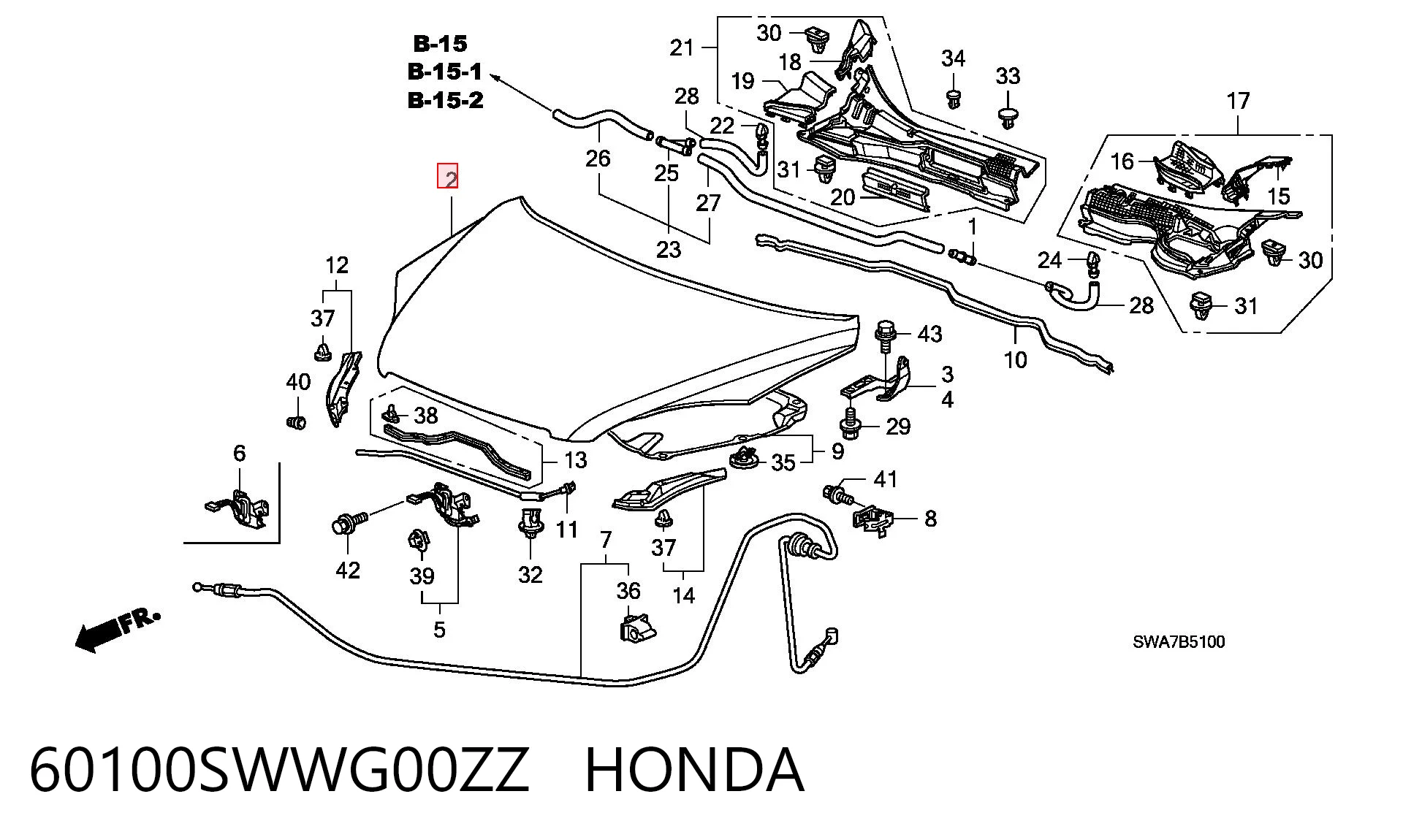  Капот Honda CR-V 3