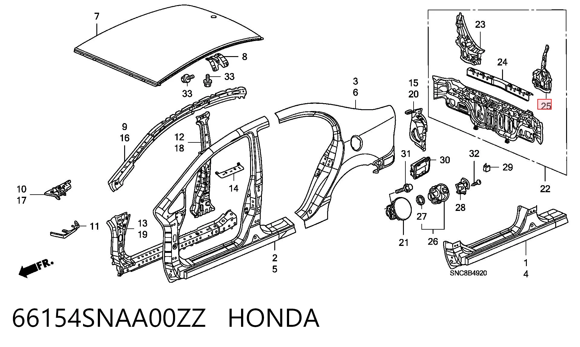 66154SNAA00ZZ Honda 