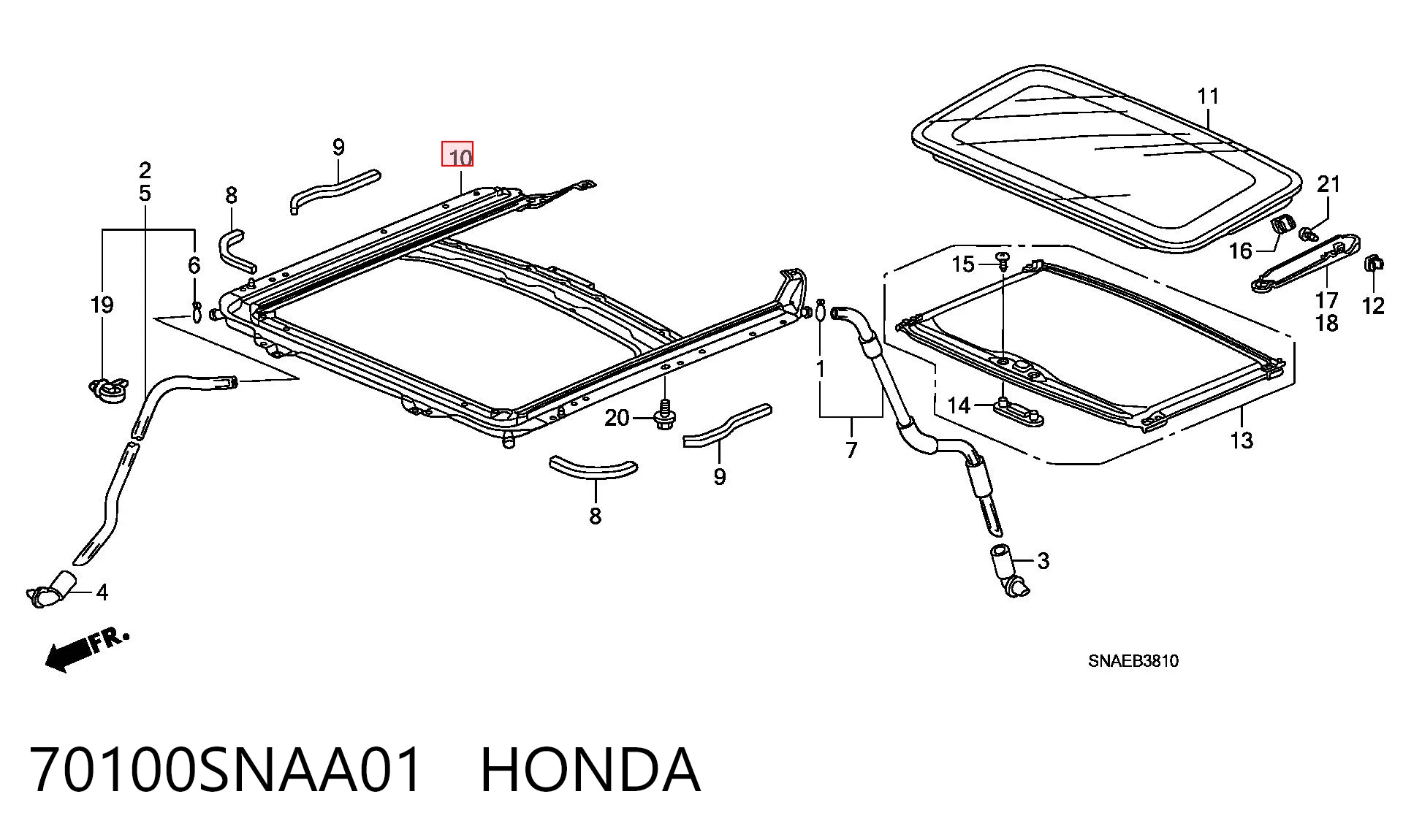 70100SNAA01 Honda Детали люков облицовки кузова