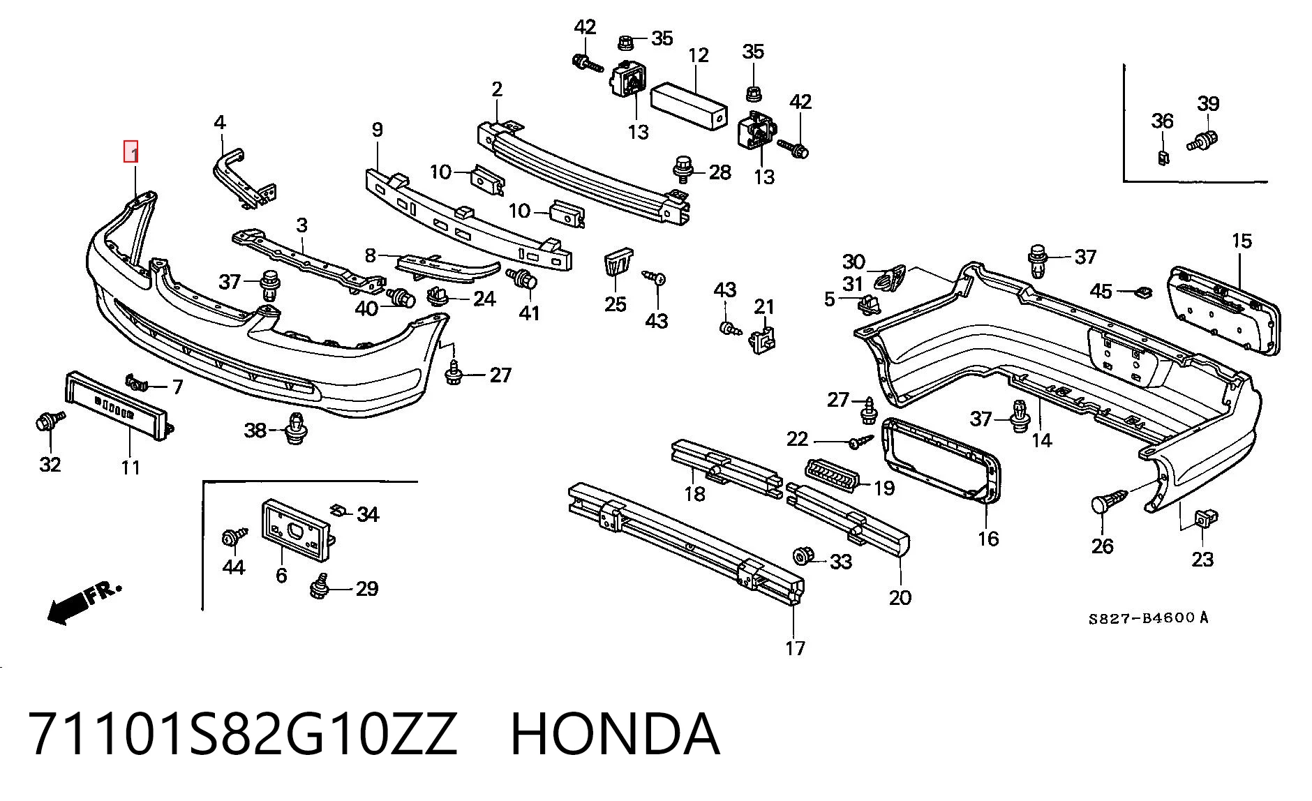 Бампер передний Honda Accord 6 CG