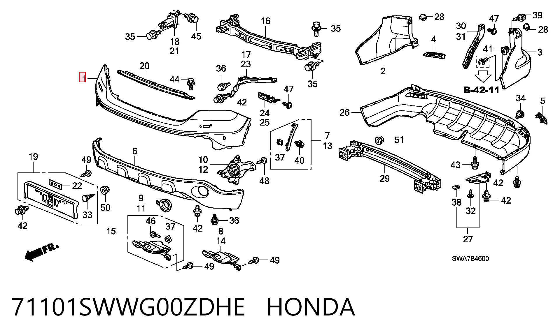 71101SWWG00ZDHE Honda