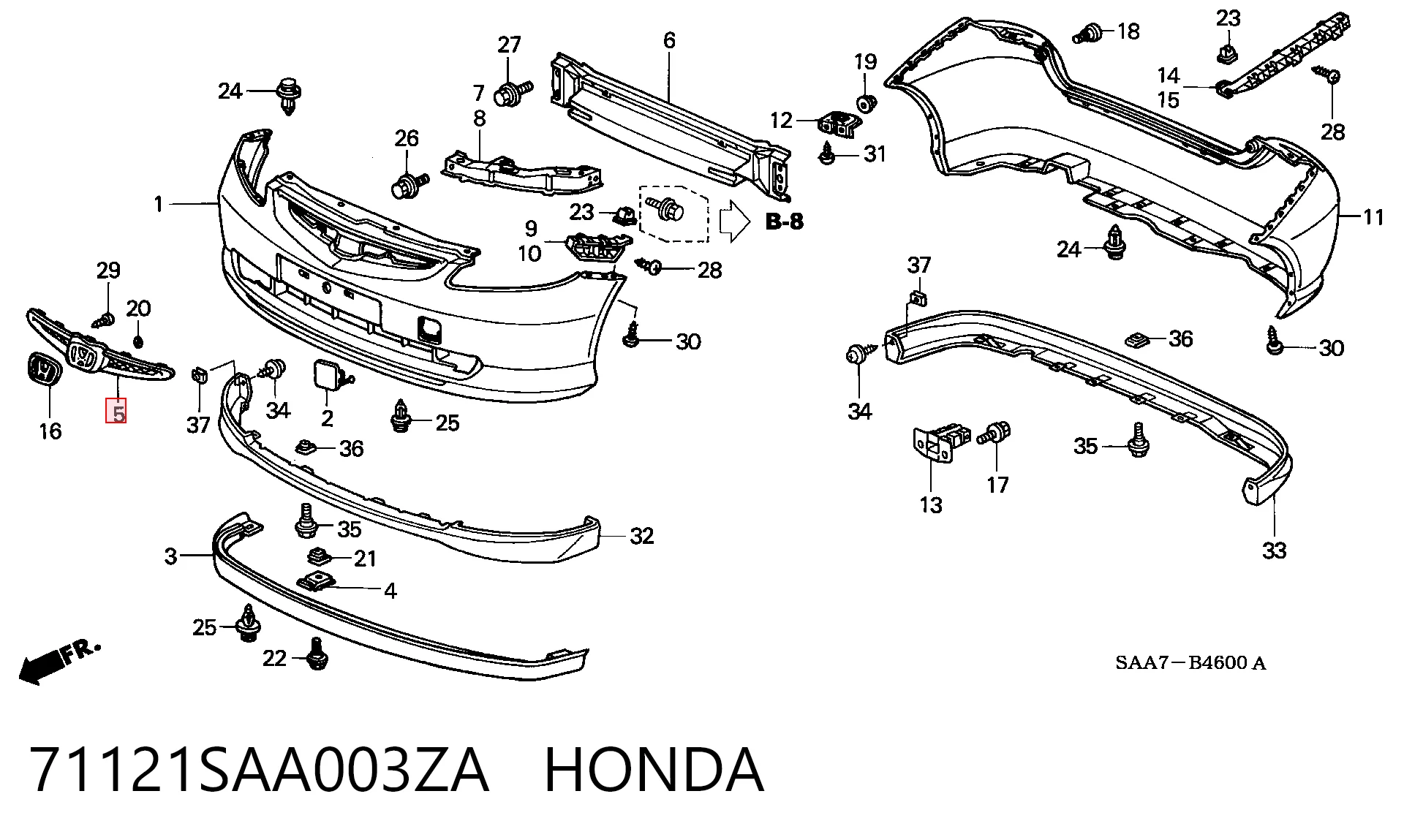 Облицовка радиатора Honda Jazz хэтчбек (GD, GE) (2002 - 2008) цена, от 21.69 USD