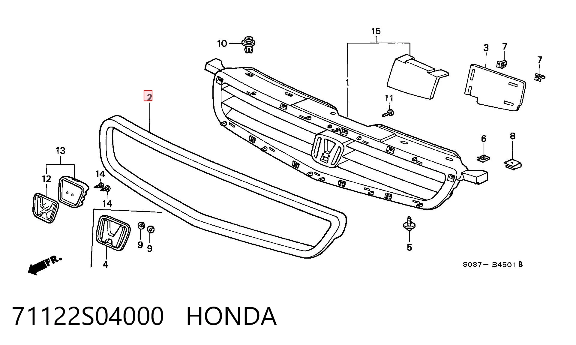 Решетка радиатора на Honda Civic VI EJ9, EK3/4