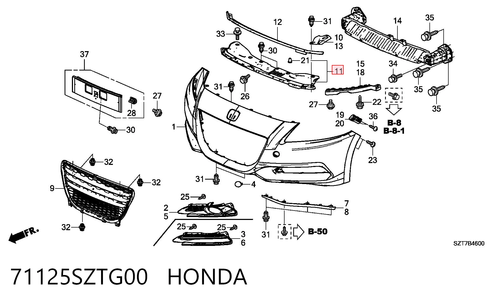 71125SZTG00 Honda 