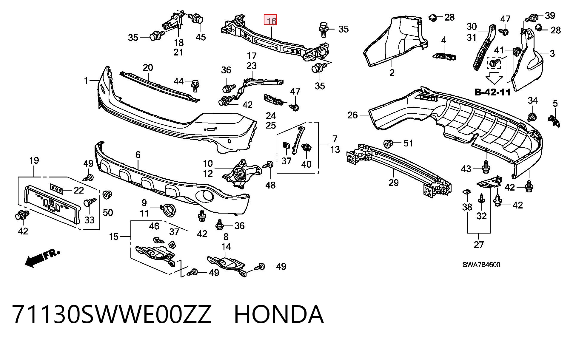 Шина бампера переднего Honda CR-V III внедорожник (RE) (2006 - 2011) цена, от 46.71 USD