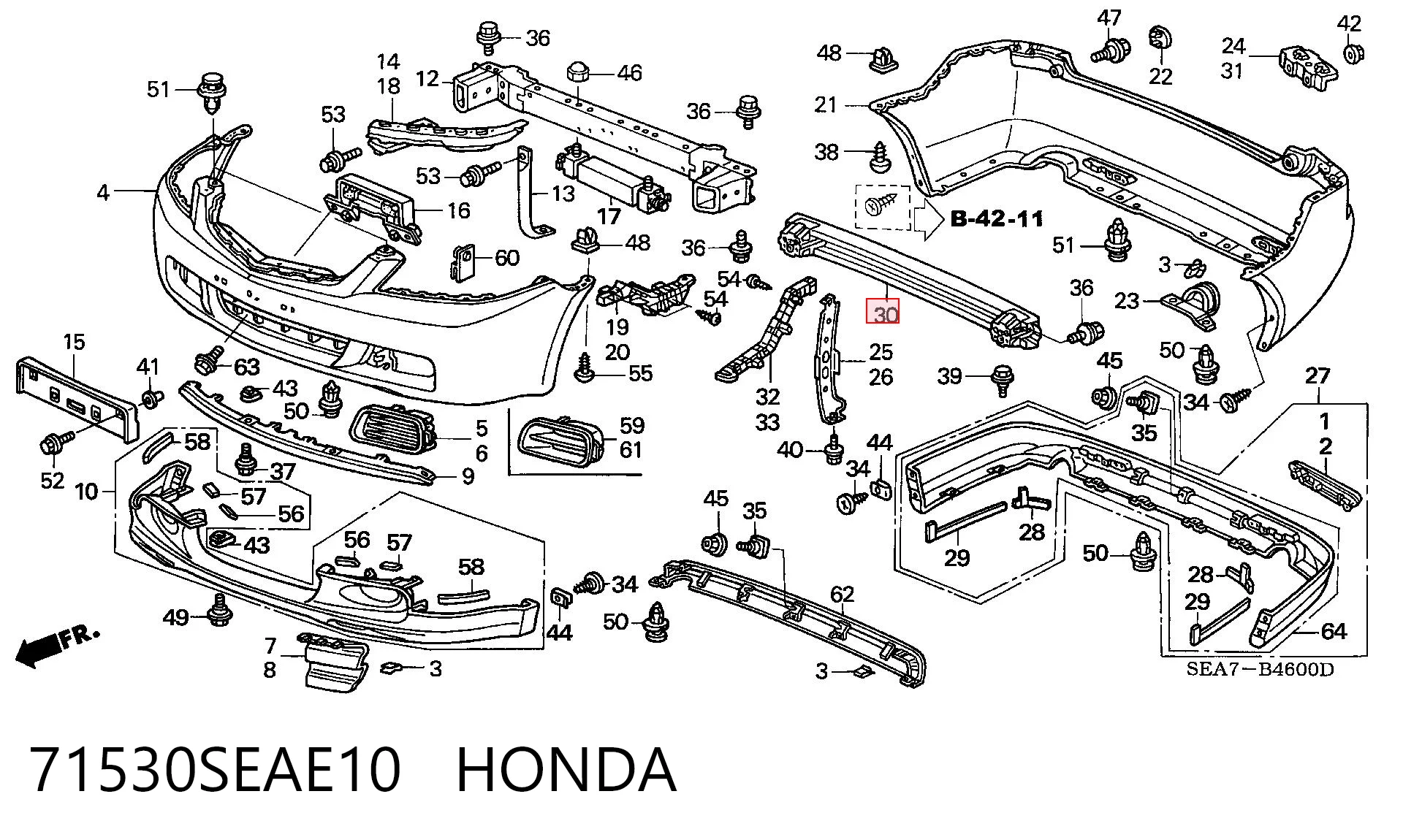 Швеллер заднего бампера на Honda Accord VII CL, CM