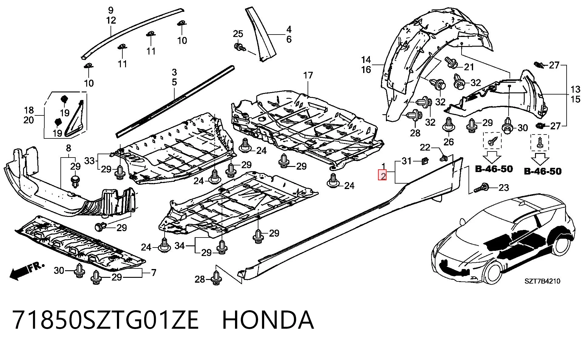 71850SZTG01ZE Honda 