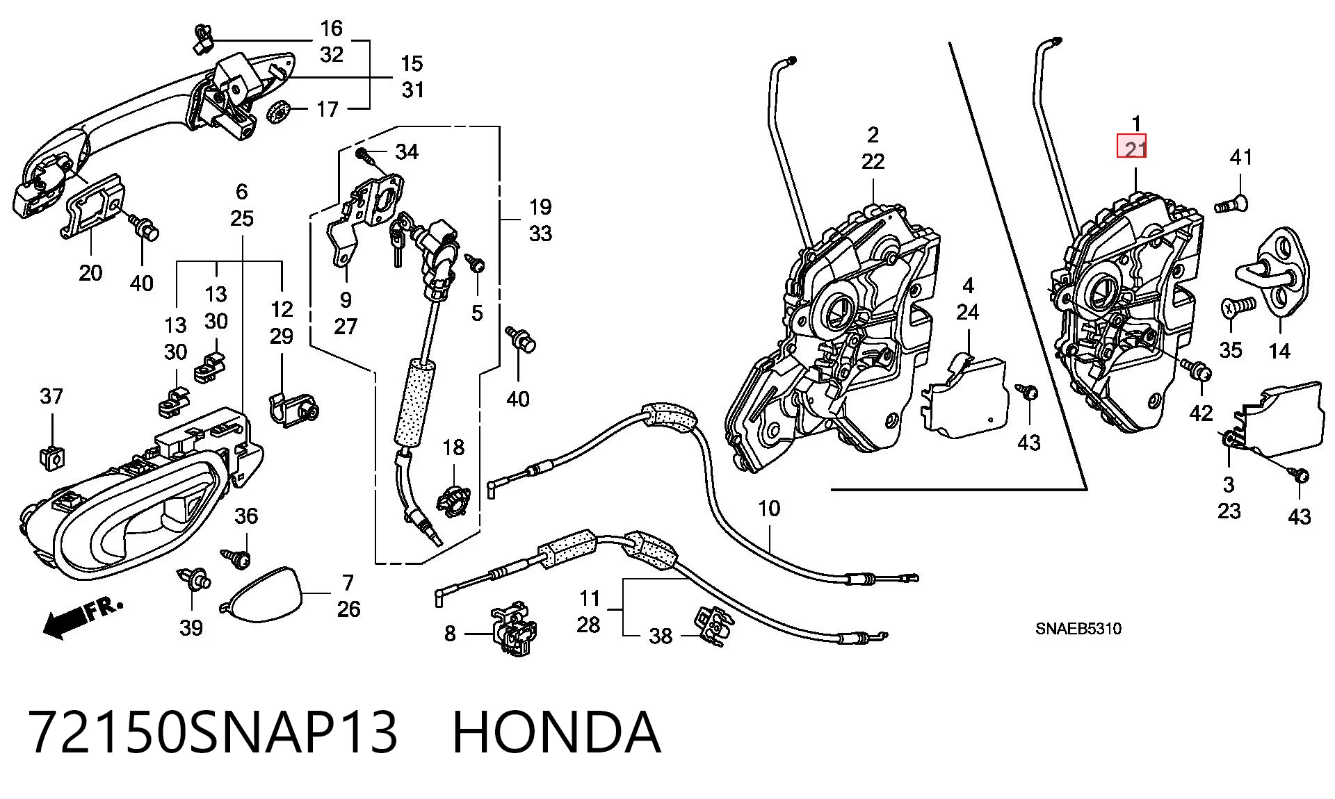 Запор кабины Honda Civic VIII седан (FD, FA) (2005 - 2013) цена, от 37.21 USD