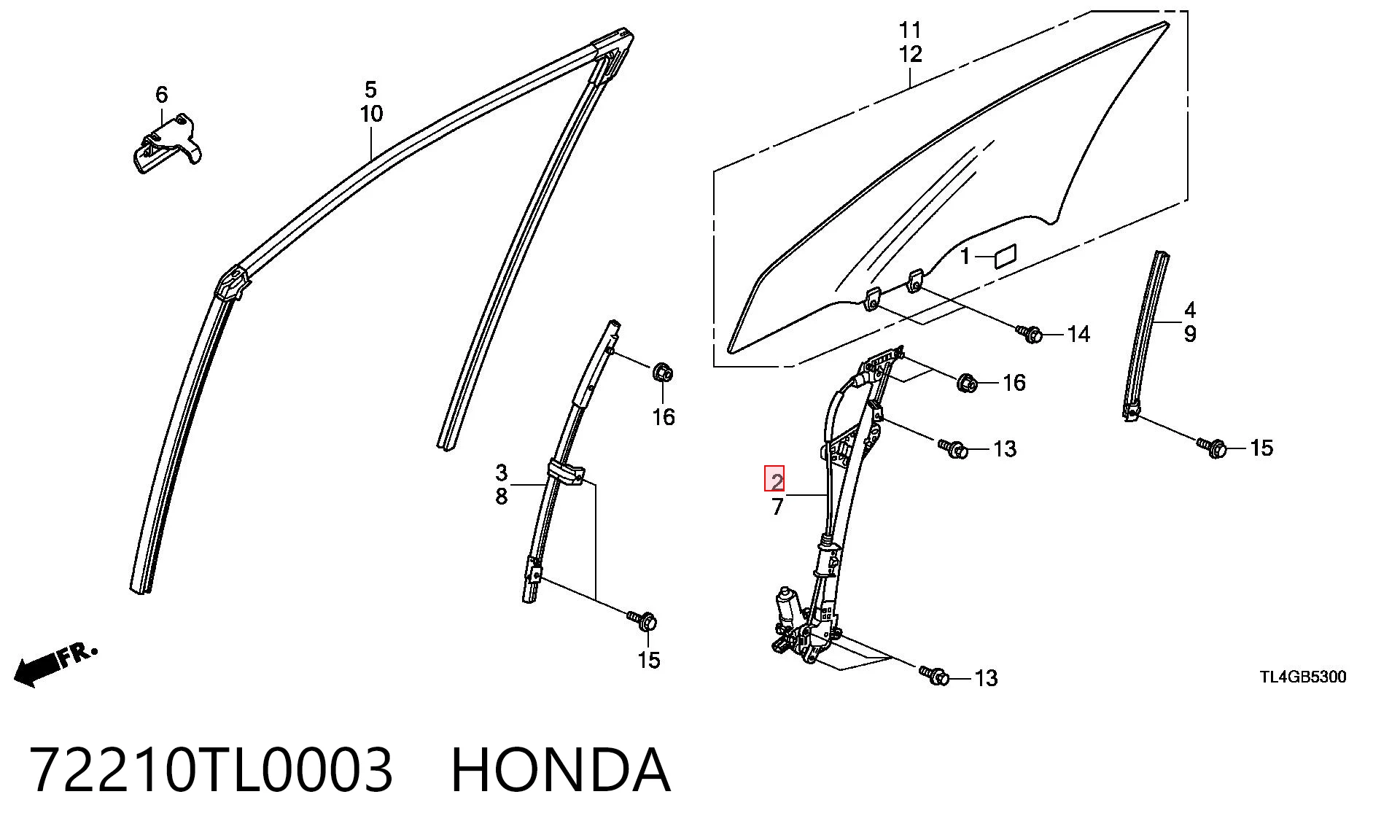 Механизм подъема стекол на Honda Accord VIII CU