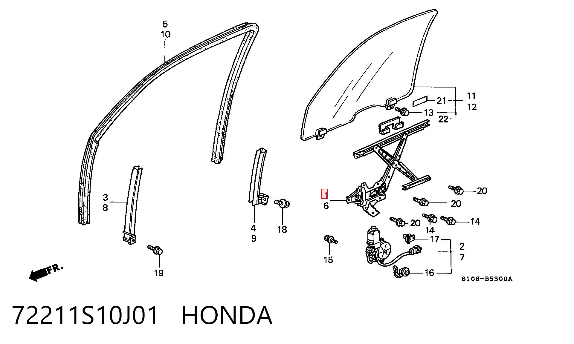  Стеклоподъемник передней правой двери Honda CR-V 1