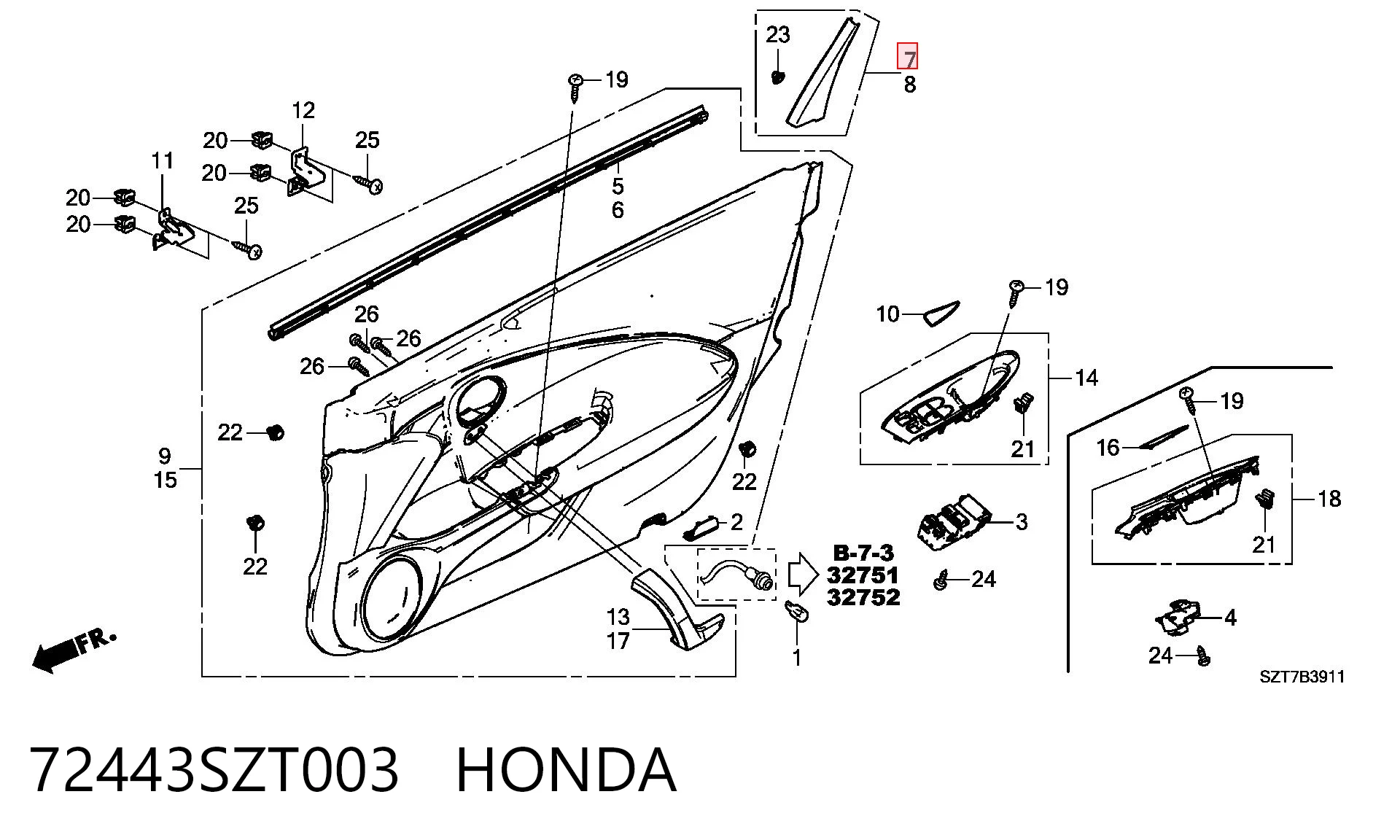72443SZT003 Honda 