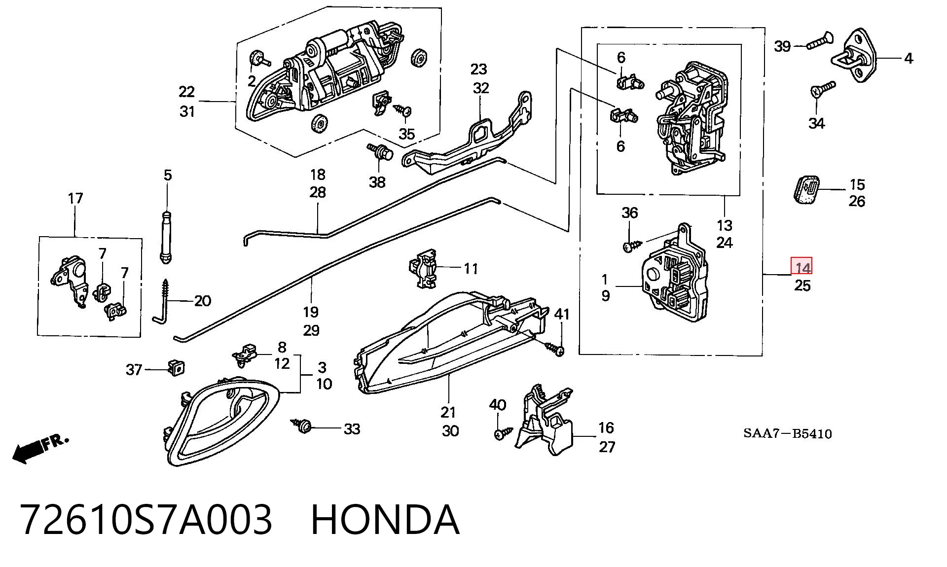 Замок двери задней правой на Honda STREAM  RN