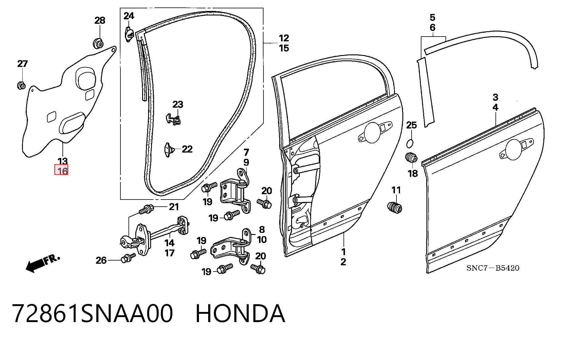 72861SNAA00 Honda 