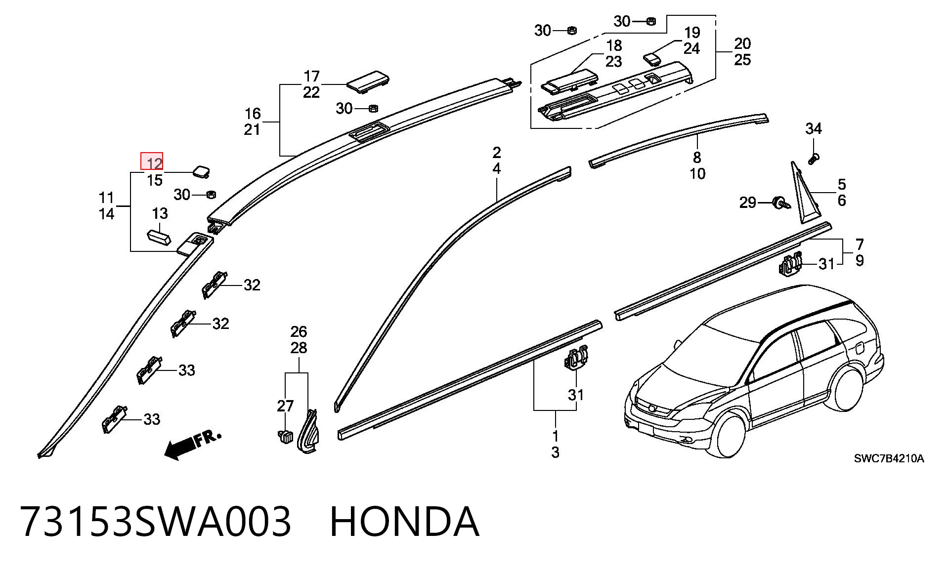 73153SWA003 Honda Заглушка днища кузова