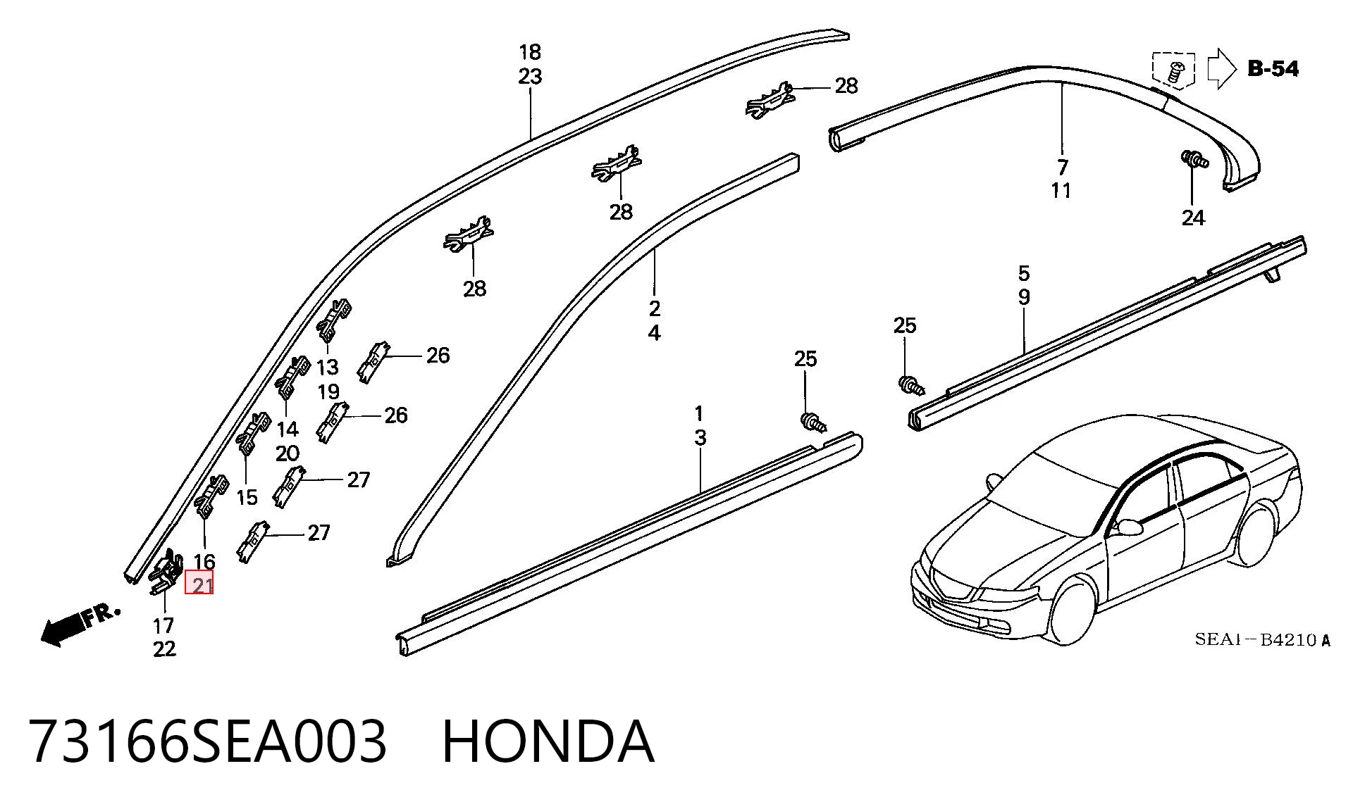 73166SEA003 Honda
