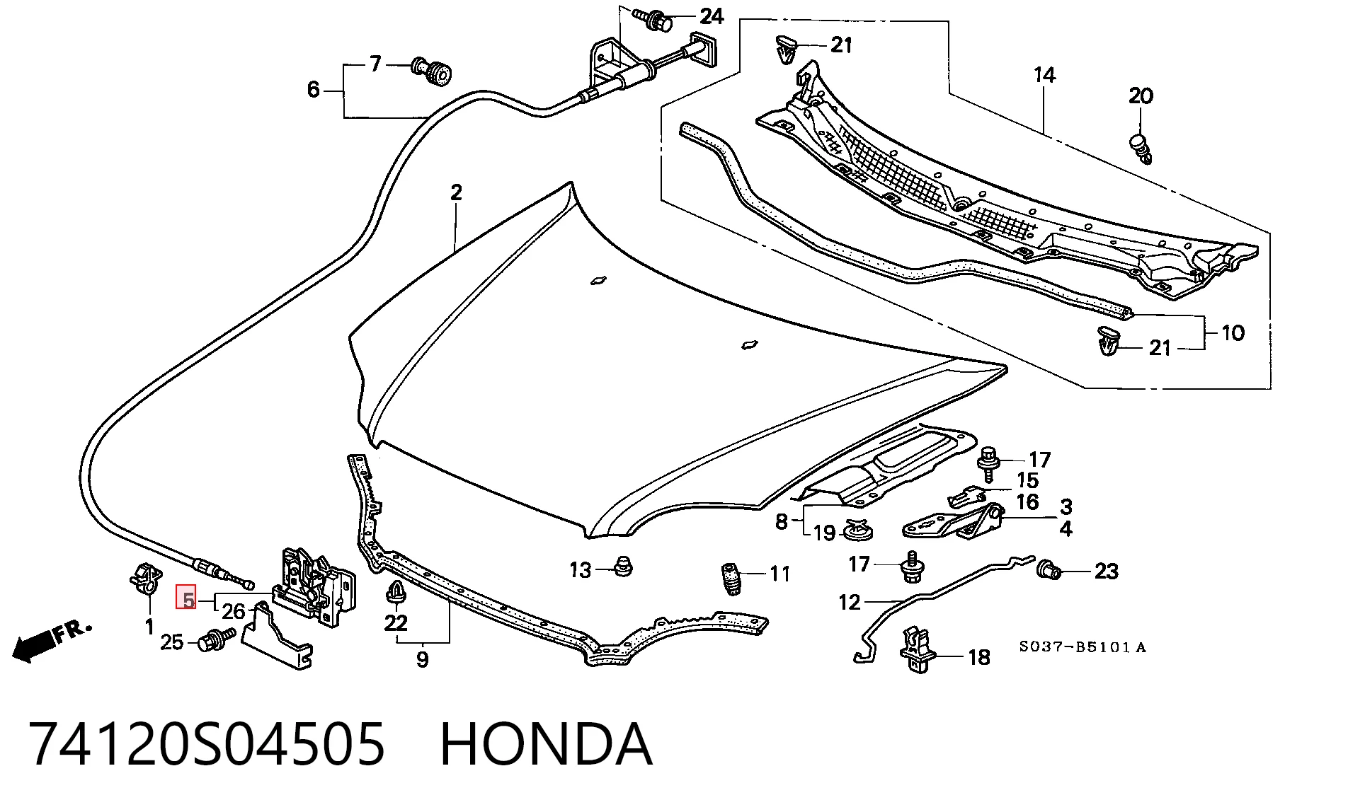 Замок капота Honda Civic VI седан (EJ9, EK3/4) (1995 - 2001) цена, от 12.67 USD