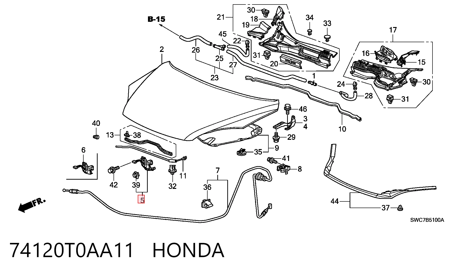 Замок капота Honda CR-V III внедорожник (RE) (2006 - 2011) цена, от 34.01 USD