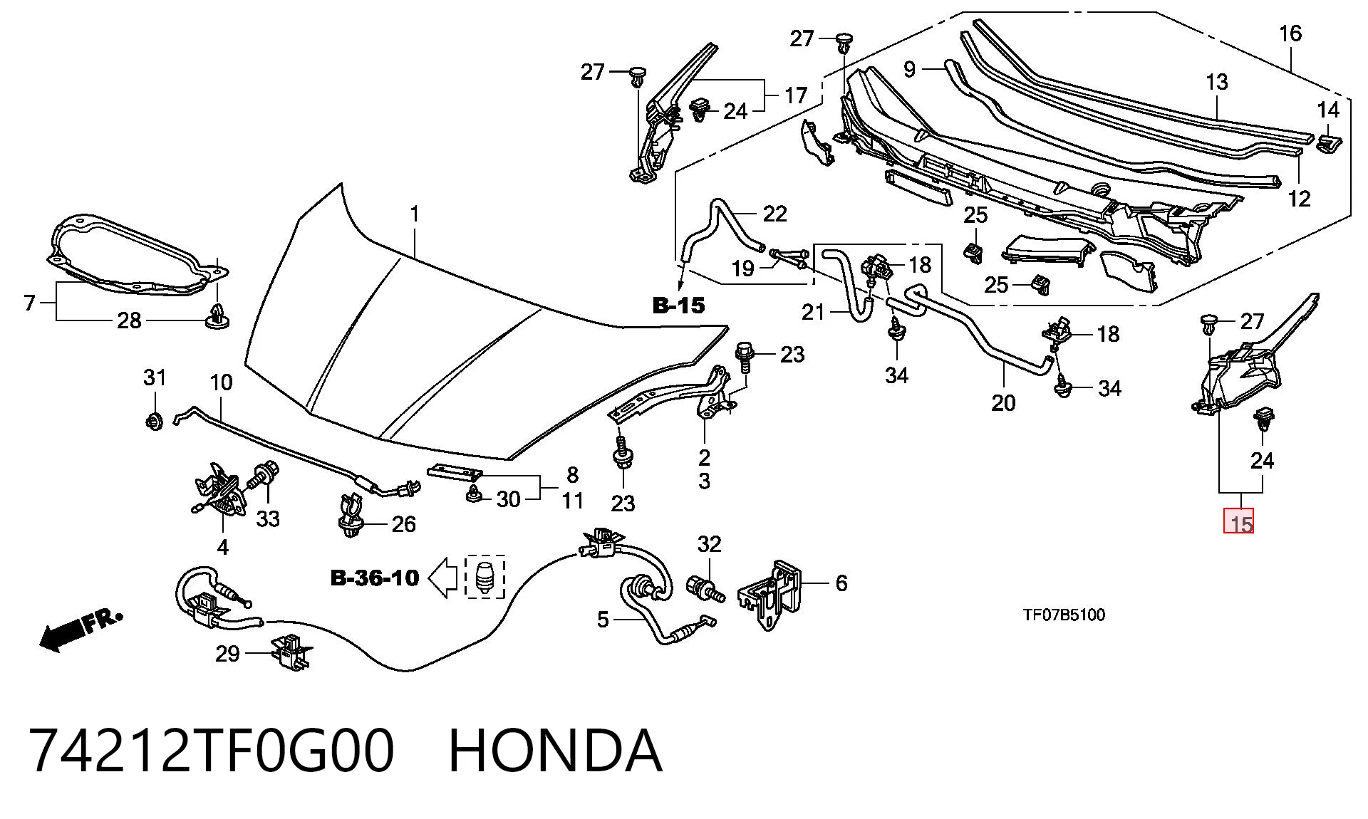 74212TF0G00 Honda 