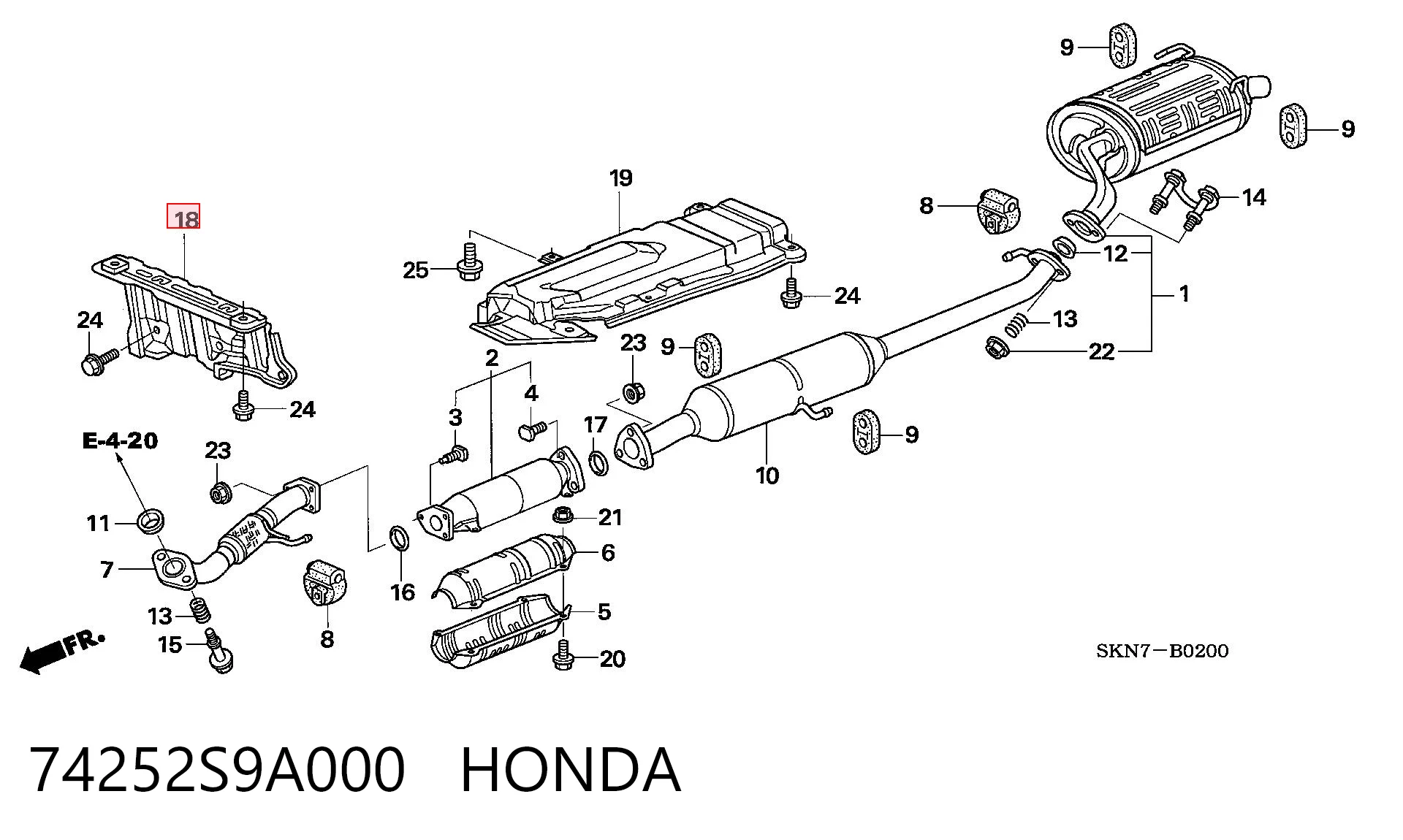 74252S9A000 Honda 