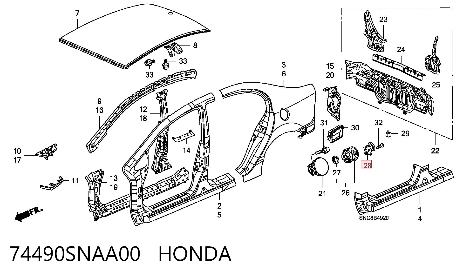 74490SNAA00 Honda 