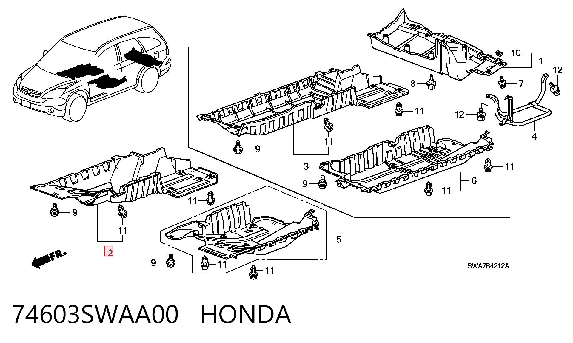 74603SWAA00 Honda 