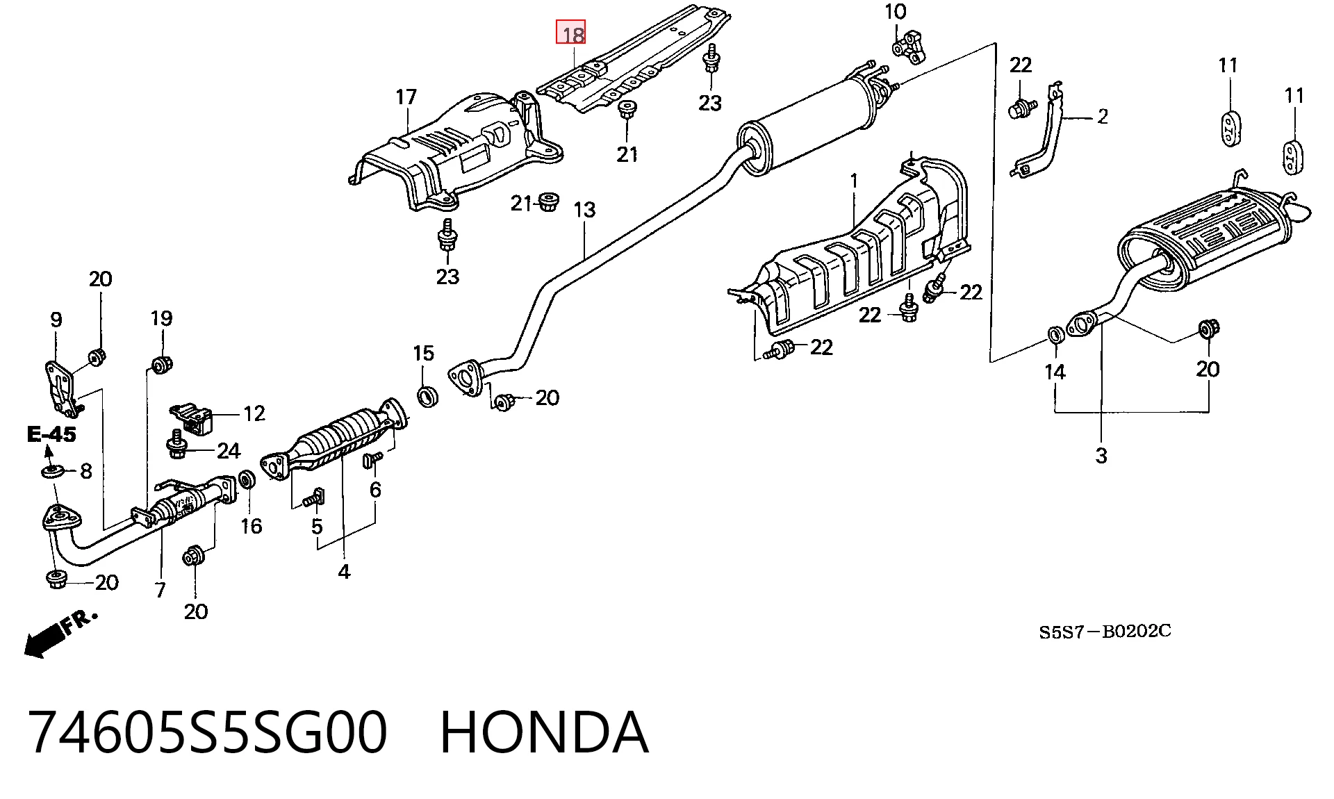 74605S5SG00 Honda