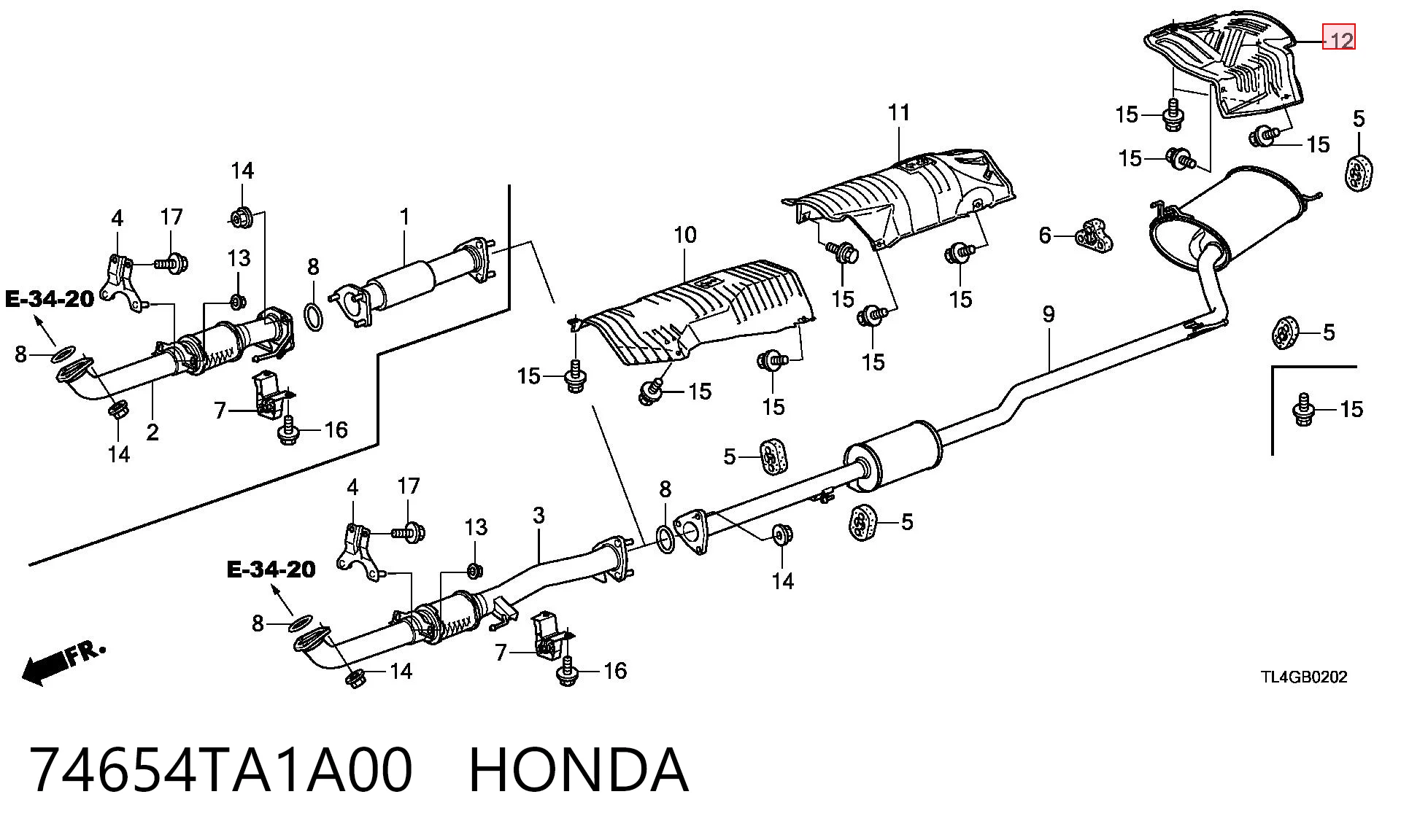 74654TA1A00 Honda 