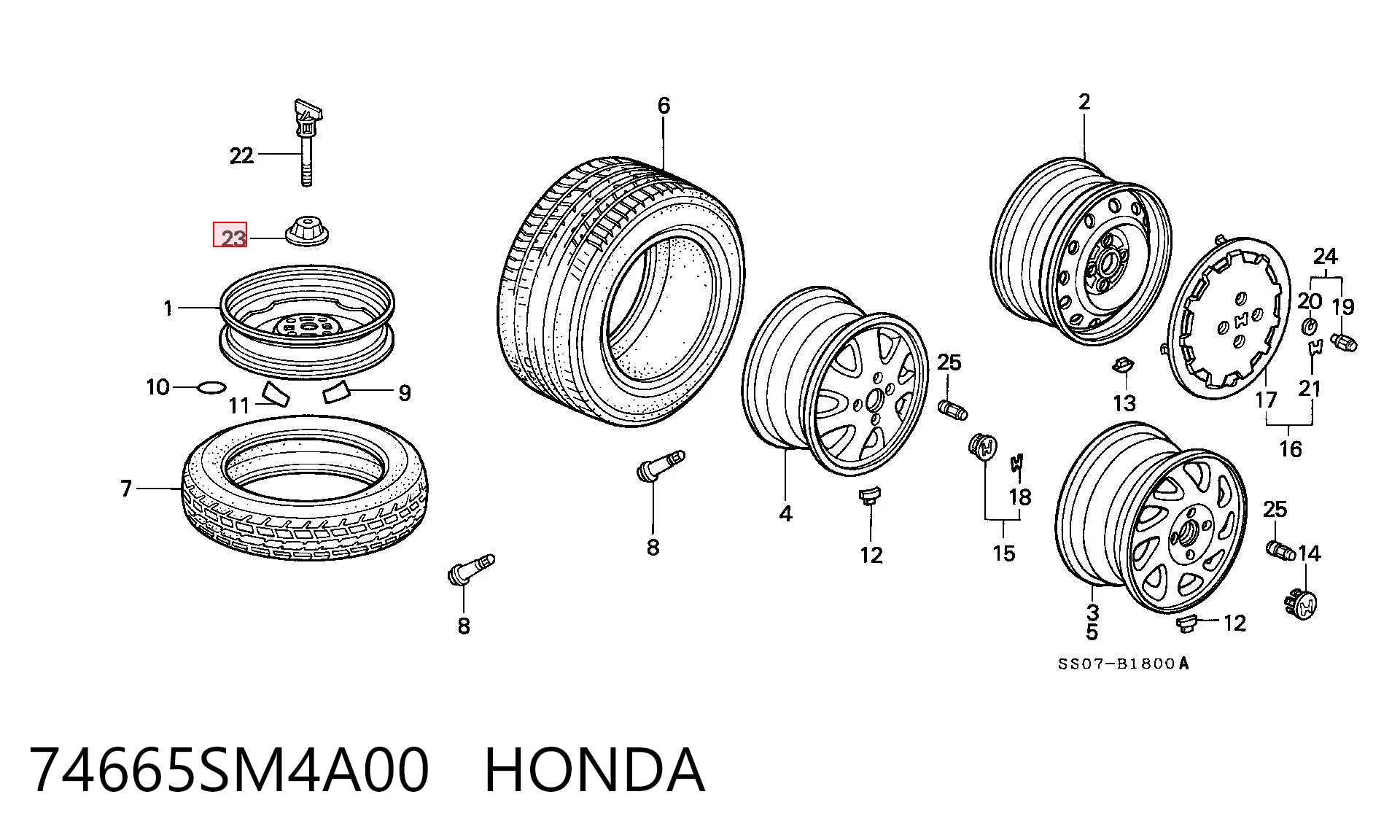 74665SM4A00 Honda 