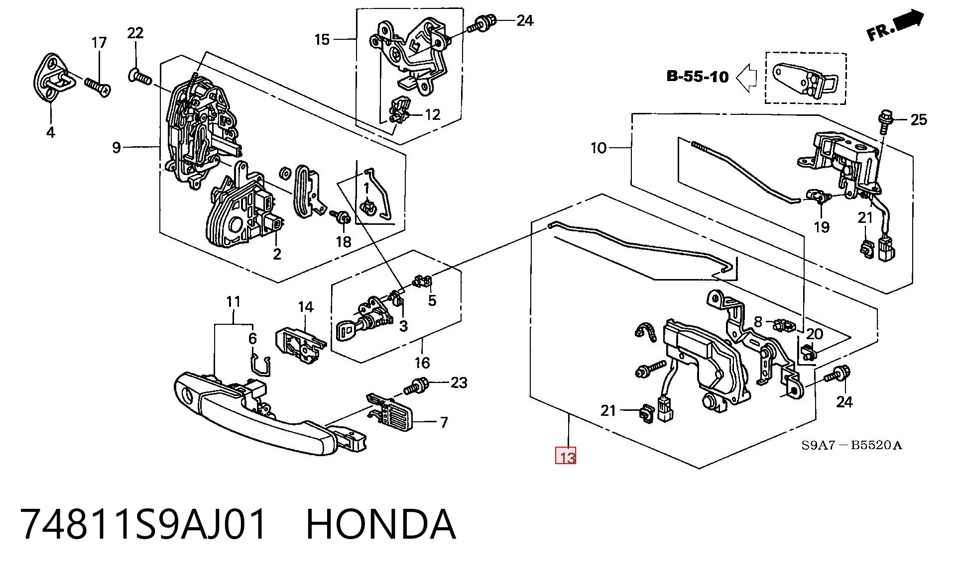 74811S9AJ01 Honda 