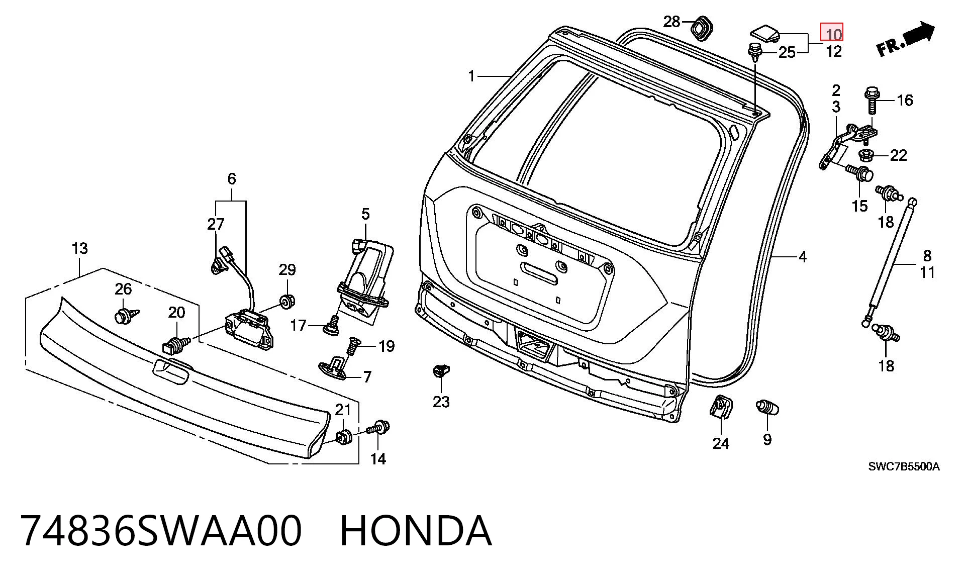 74836SWAA00 Honda 