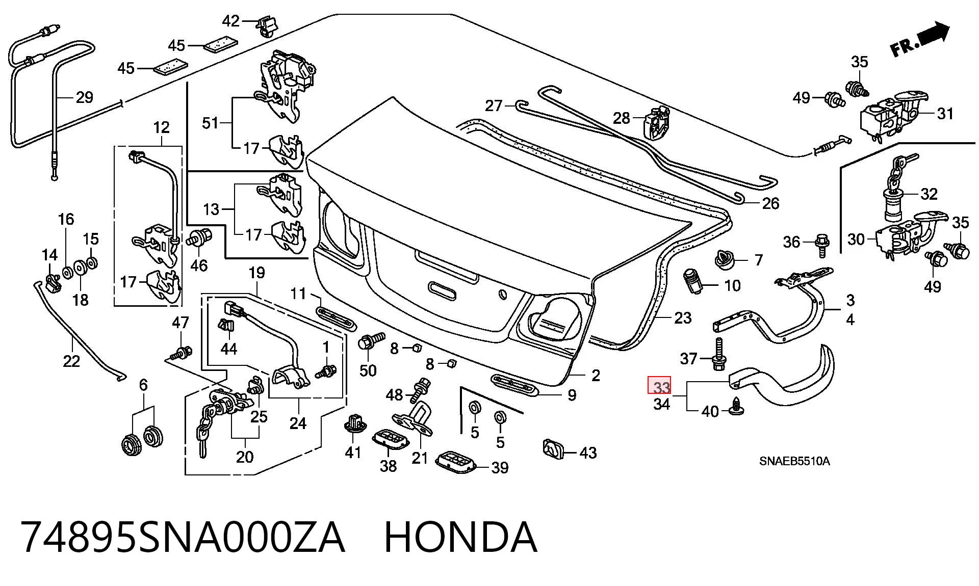 74895SNA000ZA Honda 