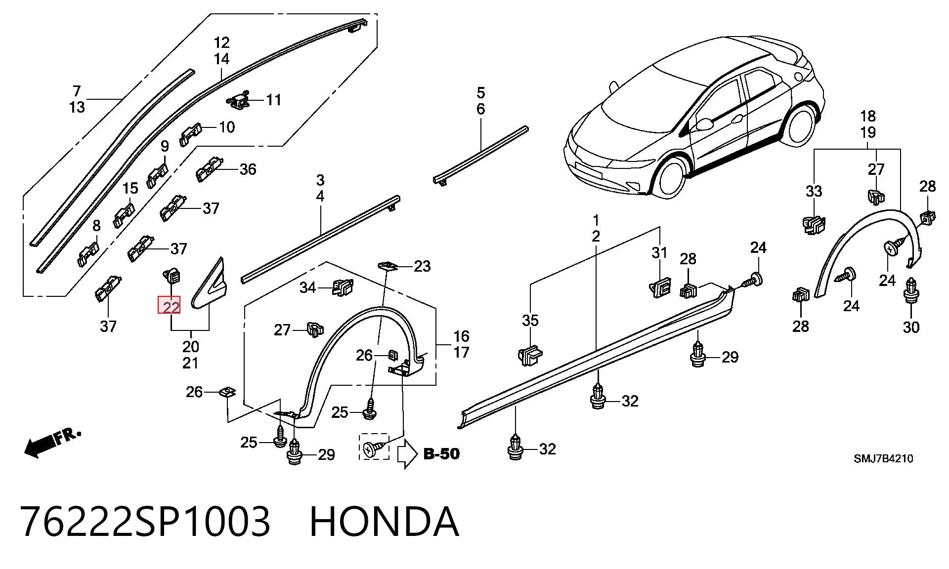 76222SP1003 Honda 