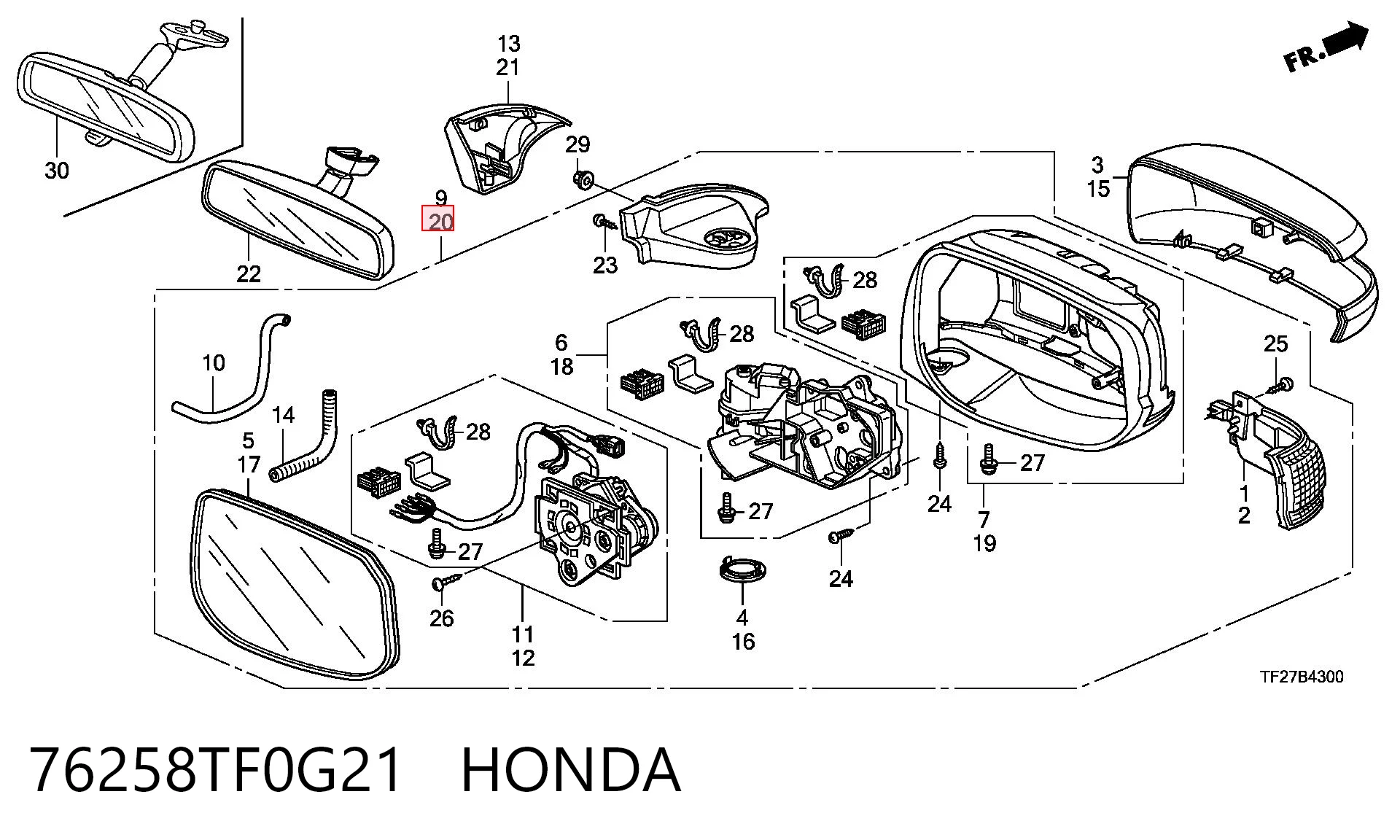 Зеркало левое Depo/Loro/Abakus 1421M05