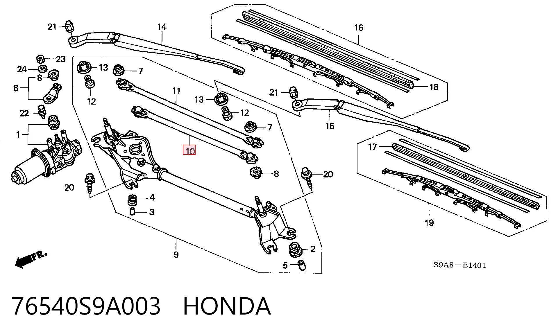  Трапеция дворников Honda CR-V 2
