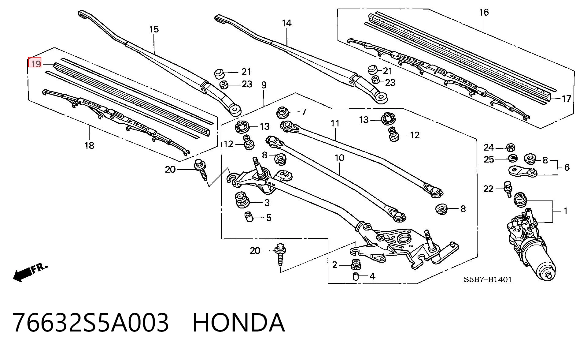 Купить 38472SB3003 General Motors Резинка щетки стеклоочистителя пассажирская