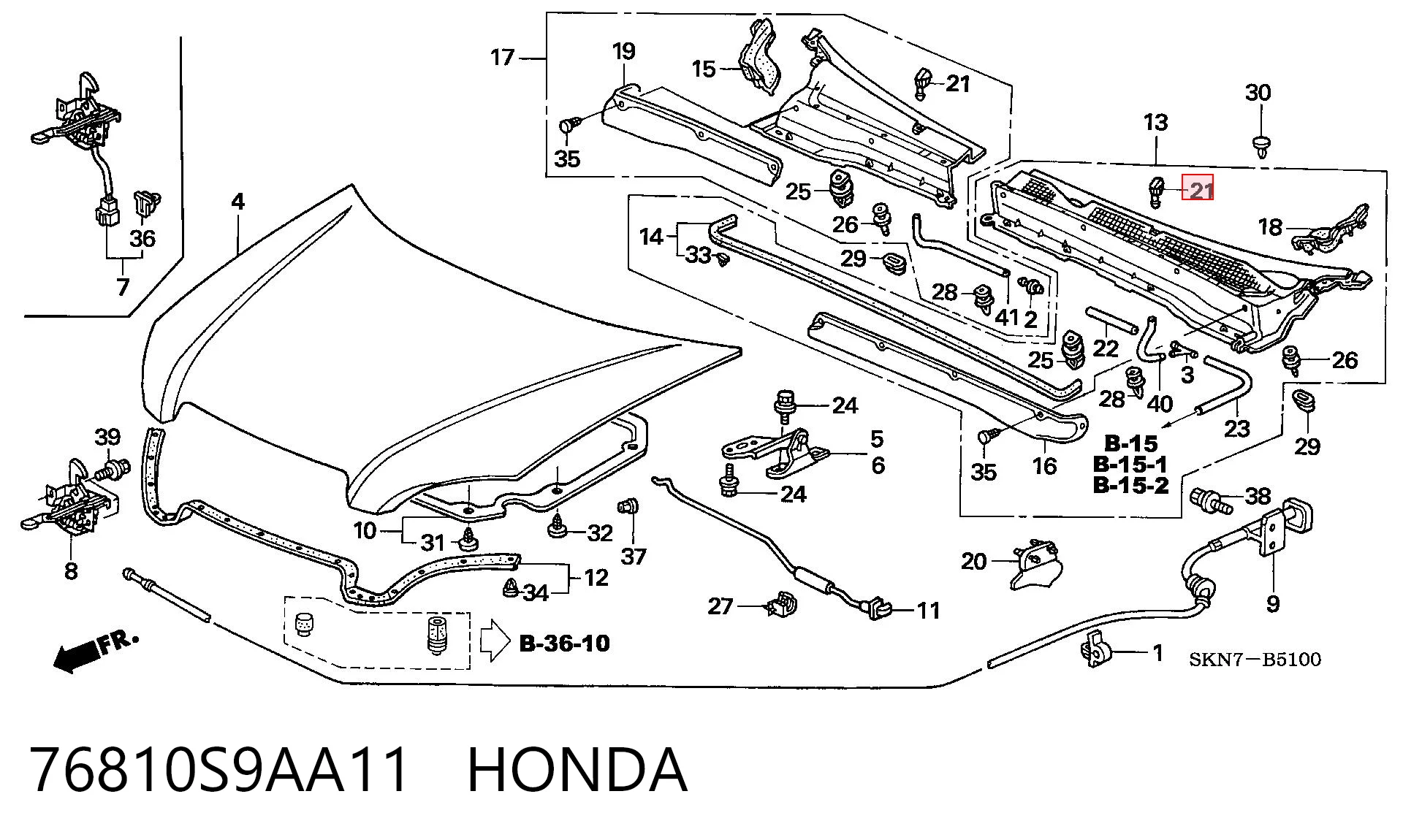 76810S9AA11 Honda Веерная форсунка омывателя