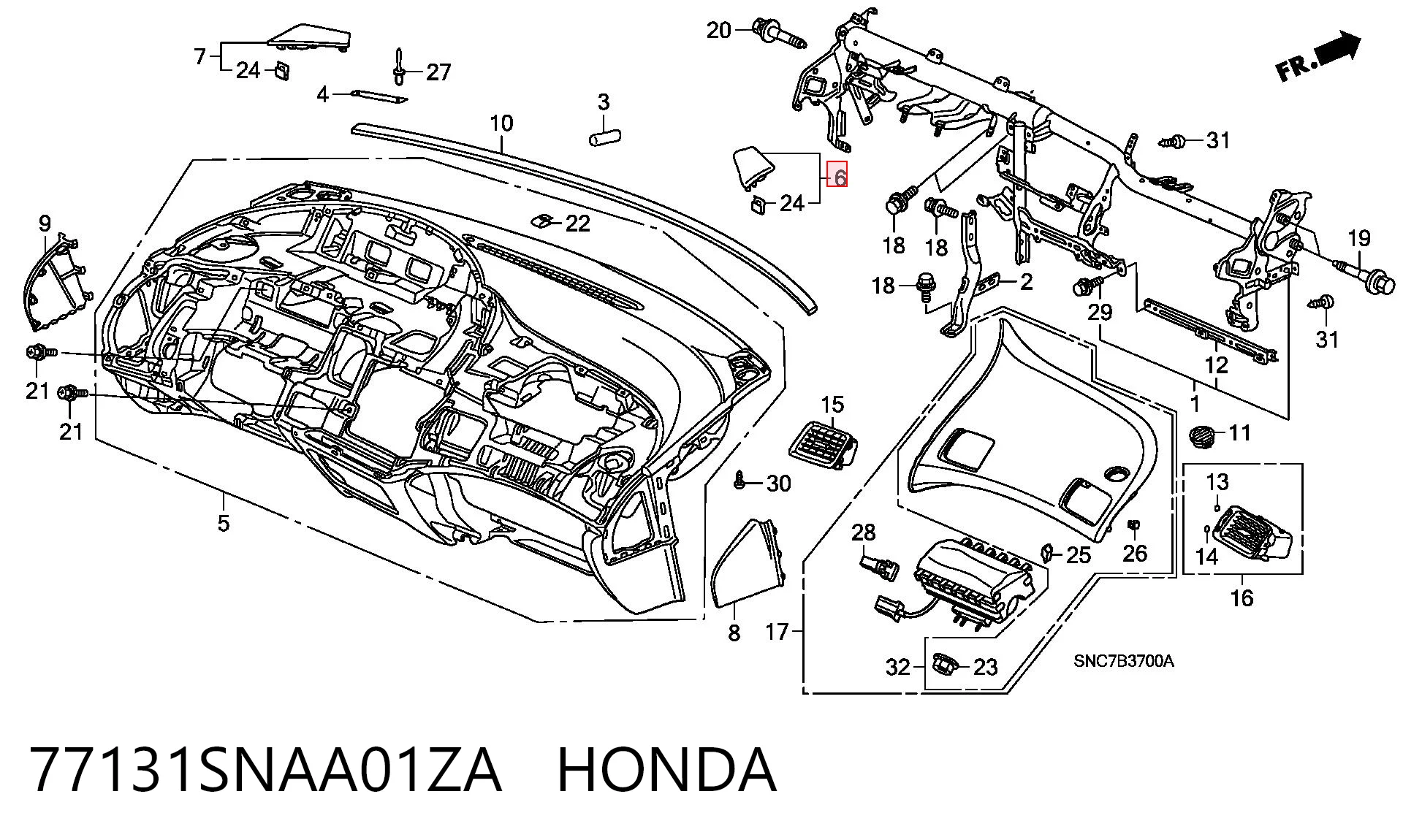 77131SNAA01ZA Honda 