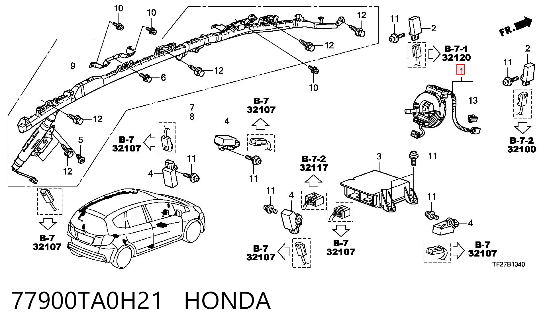  Шлейф руля Honda Pilot 2
