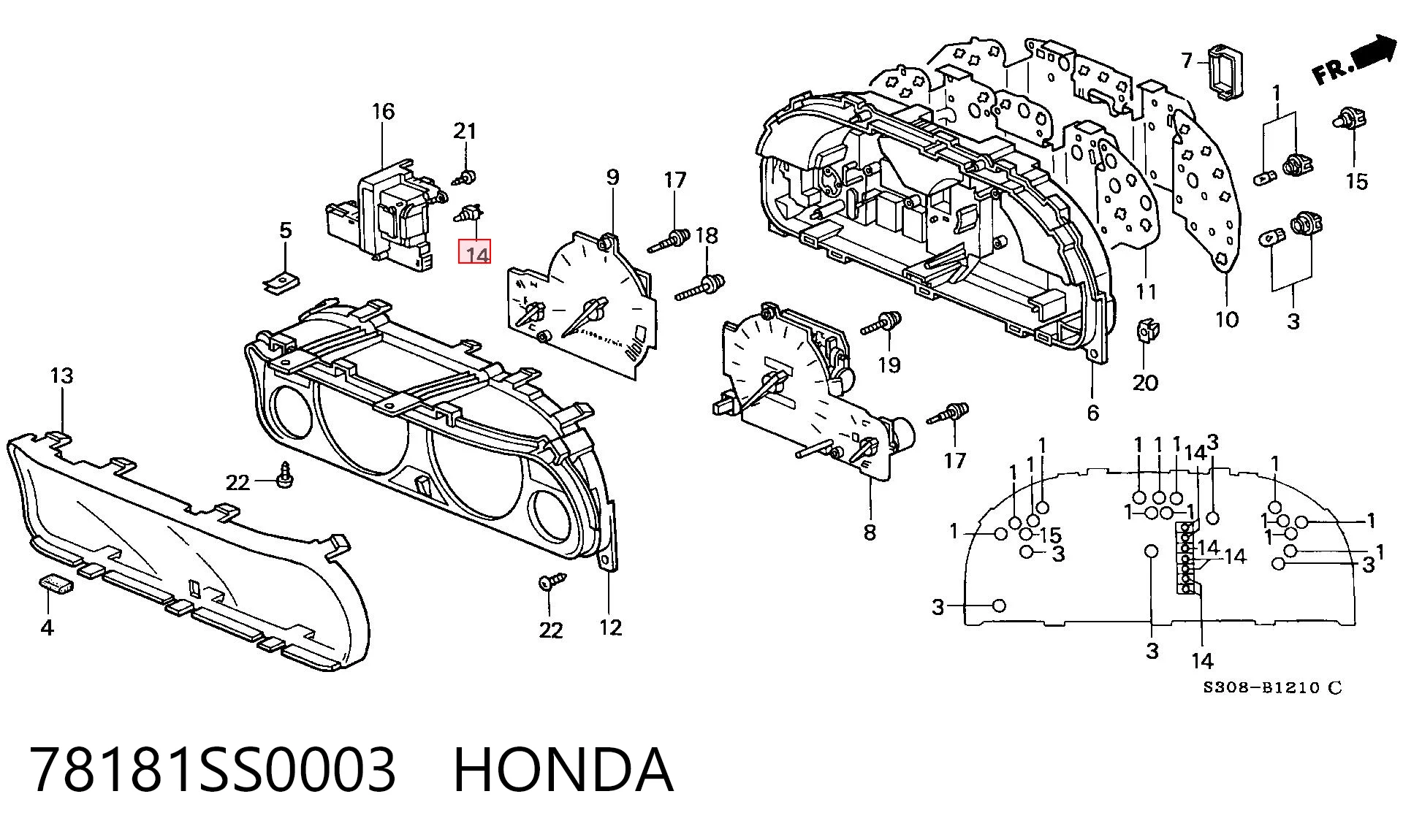 78181SS0003 Honda Лампы контрольные