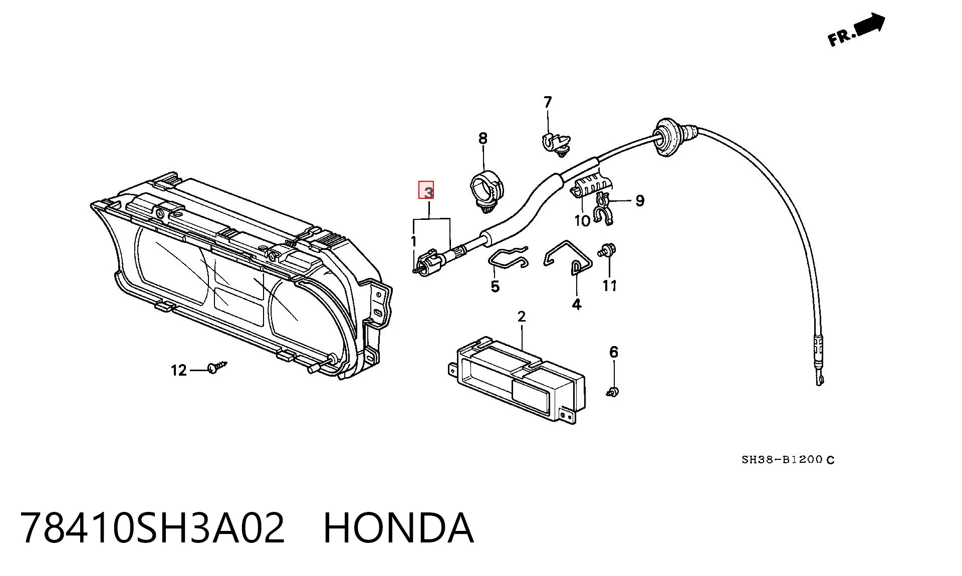 Вал гибкий (спидометра) Honda Civic IV седан (ED, EF) (1987 - 1993) цена, от 15.98 USD