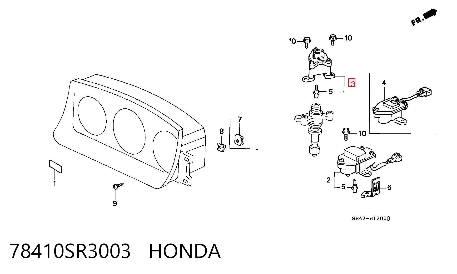 78410SR3003 Honda Датчик скорости спидометра