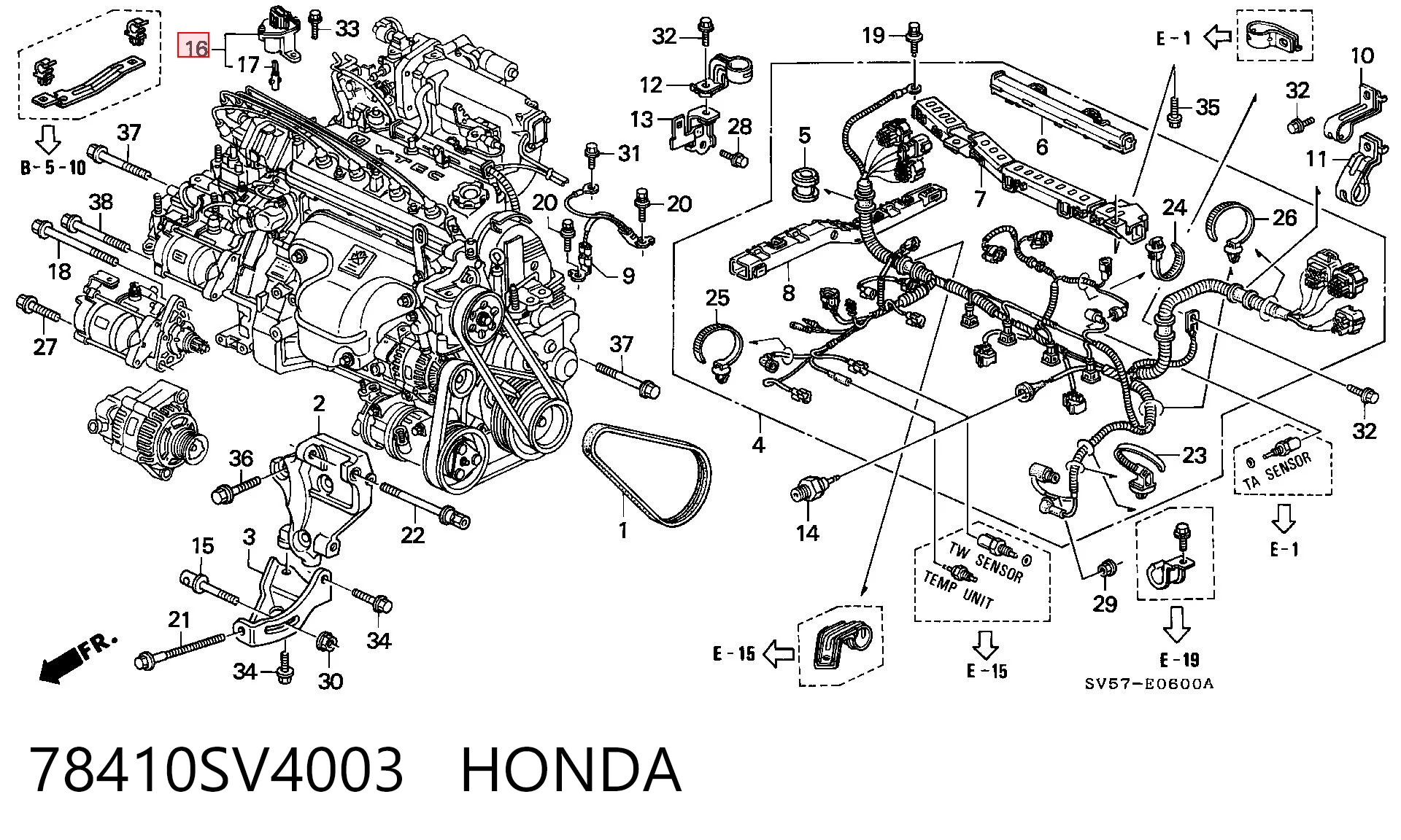 78410SV4003 Honda Датчик скорости спидометра