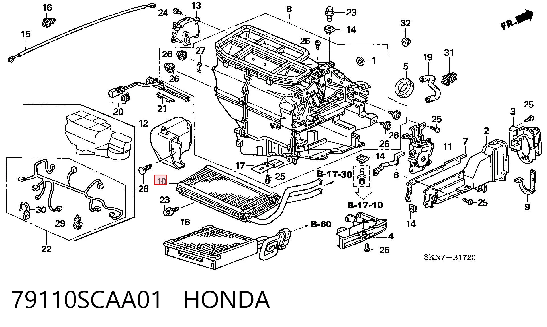 79110SCAA01 Honda Радиатор отопителя салона