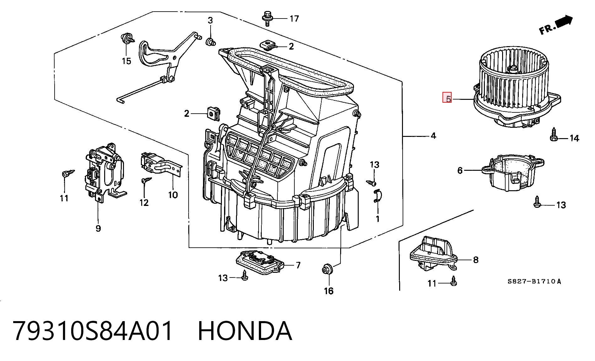 79310S84A01 Honda Электромотор печки